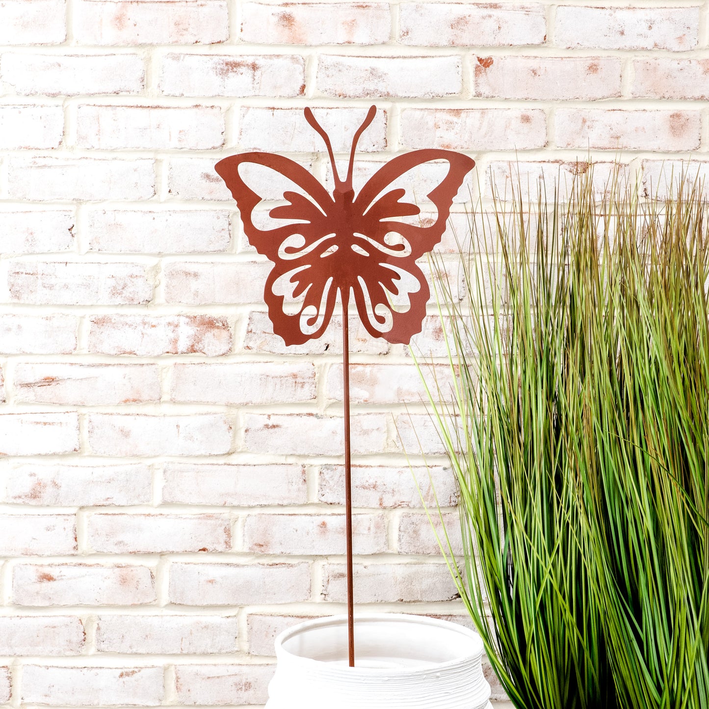 Rustic Butterfly Garden Stake