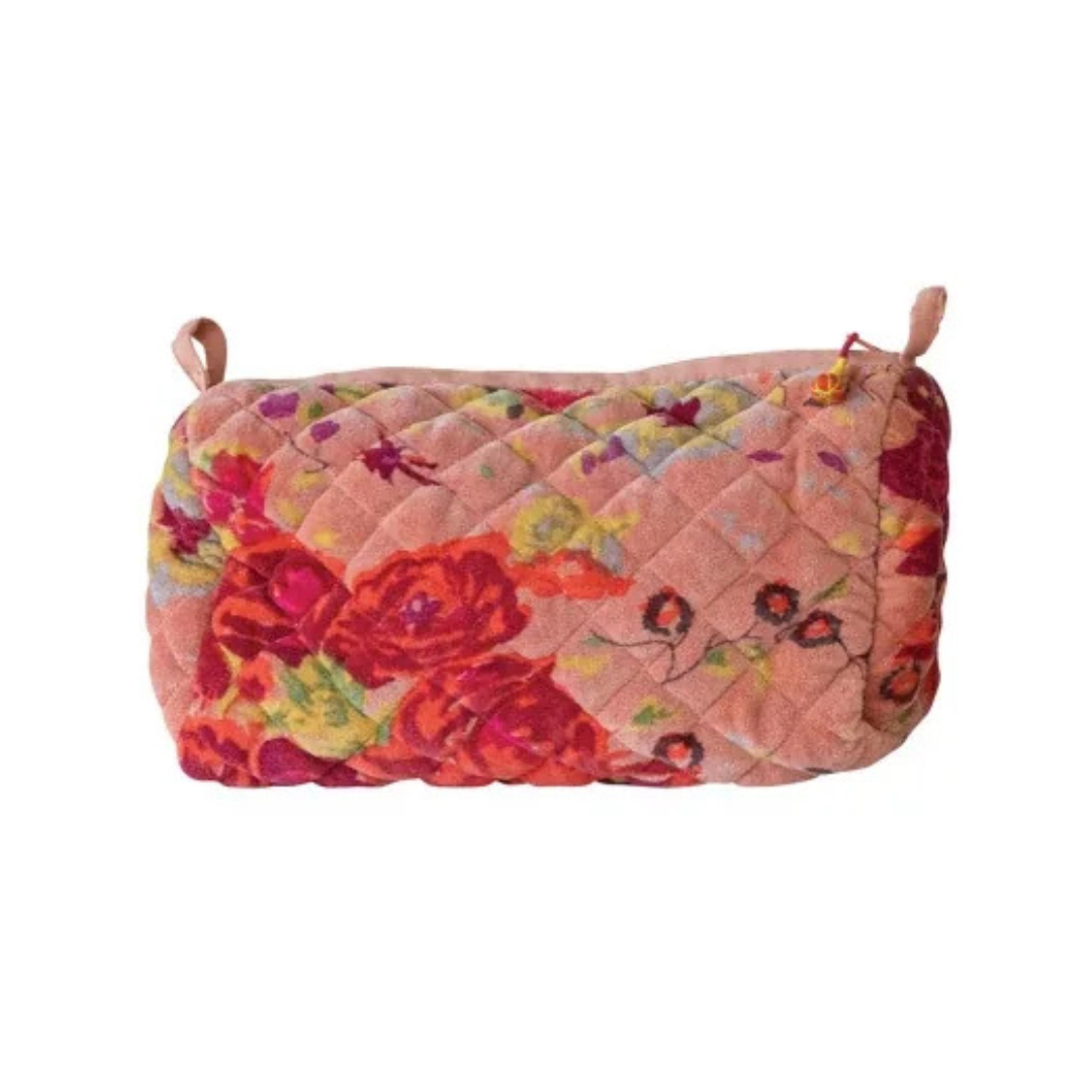 Patterned Velvet Makeup Pouch