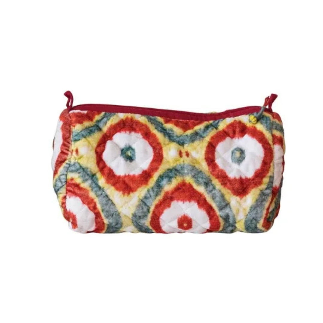Patterned Velvet Makeup Pouch