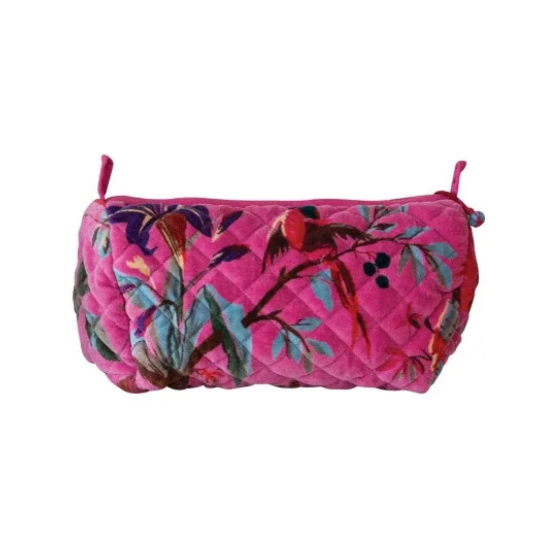 Patterned Velvet Makeup Pouch