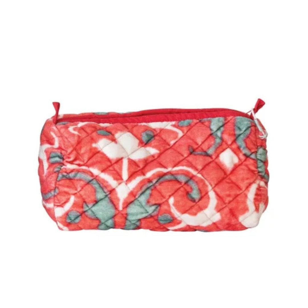 Patterned Velvet Makeup Pouch
