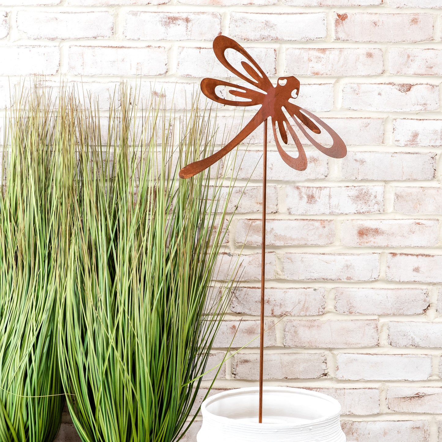 Rustic Dragonfly Garden Stake