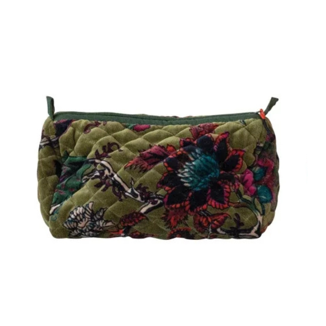 Patterned Velvet Makeup Pouch