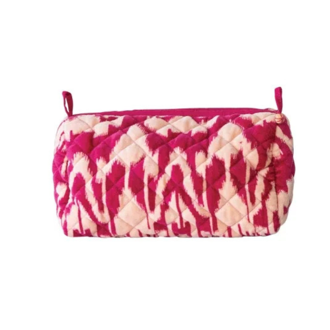 Patterned Velvet Makeup Pouch