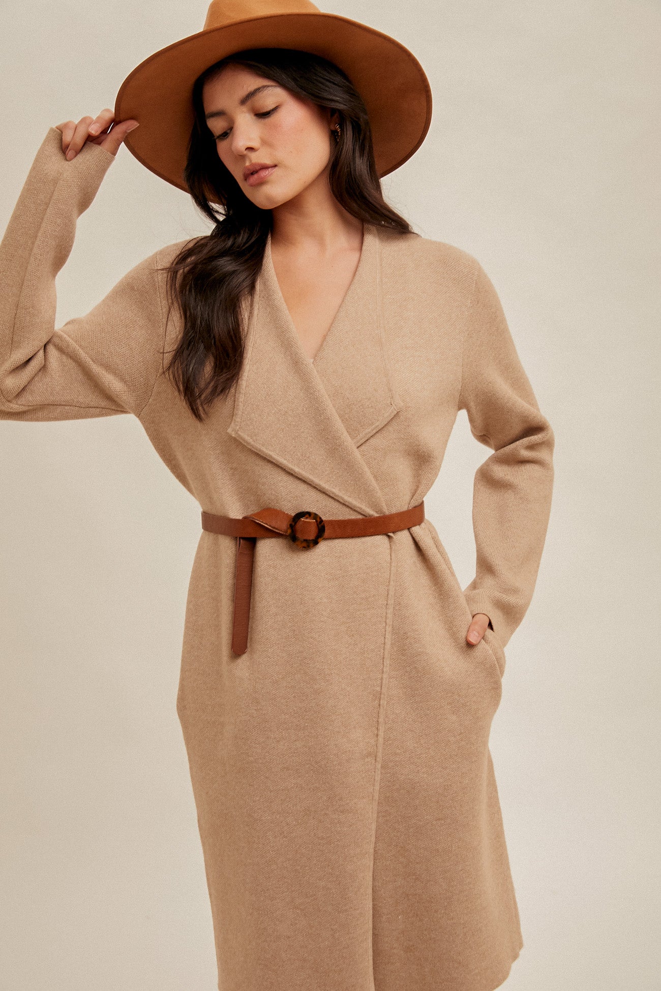 Natalie Collared Long Line Cardigan