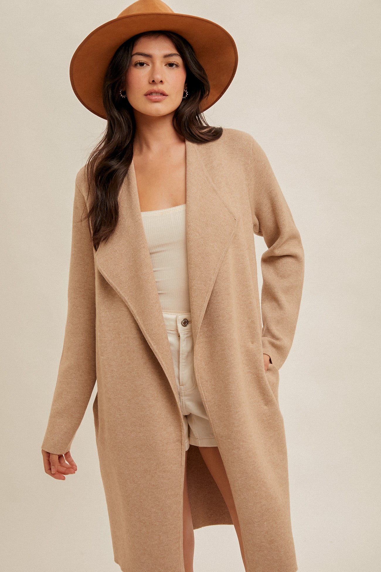 Natalie Collared Long Line Cardigan