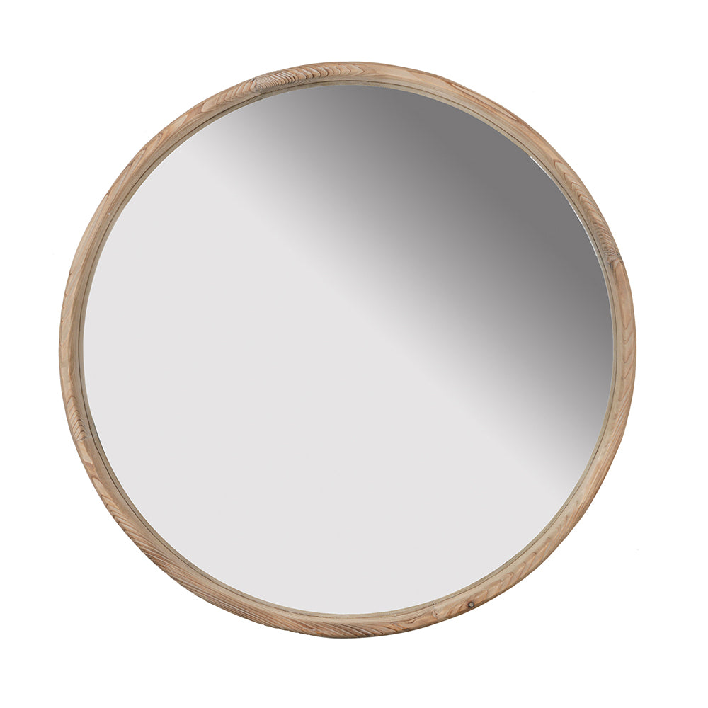 Brighton Round Wooden Frame Wall Mirror