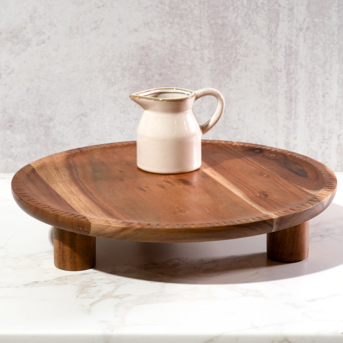Apollo Round Wooden Riser Tray