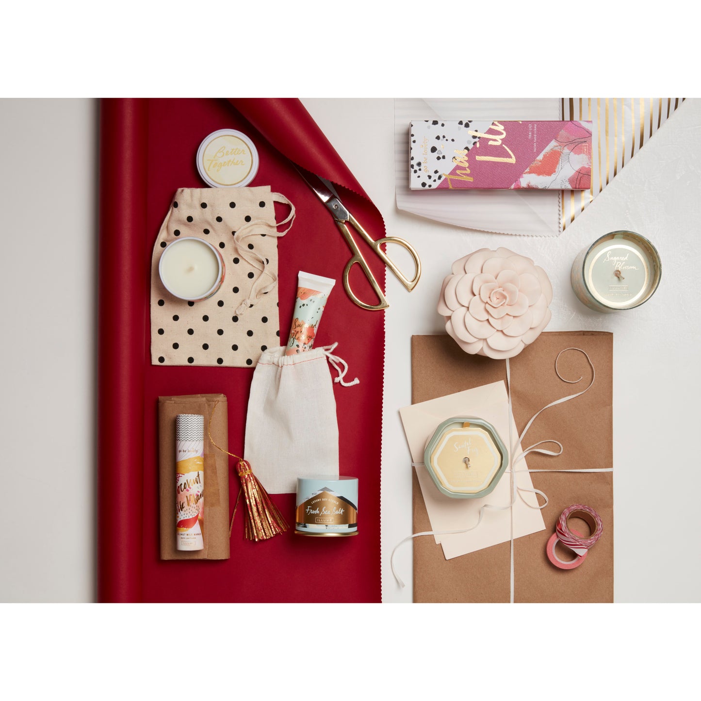 Blood Orange Dahlia Ceramic Flower Candle
