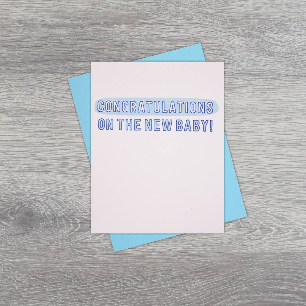 Congratulations On The New Baby (blue) Greeting Card