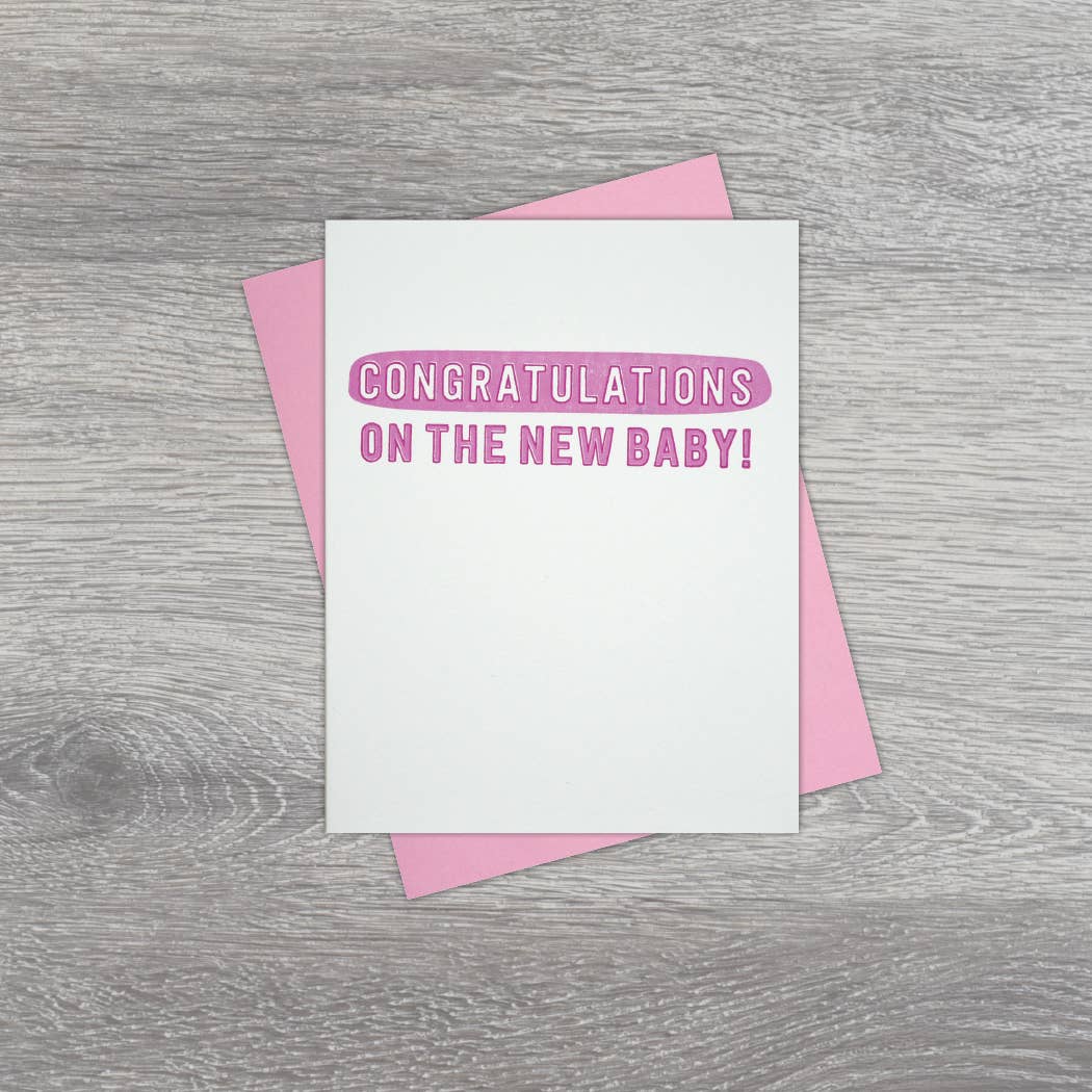Congratulations On The New Baby (pink) Greeting Card