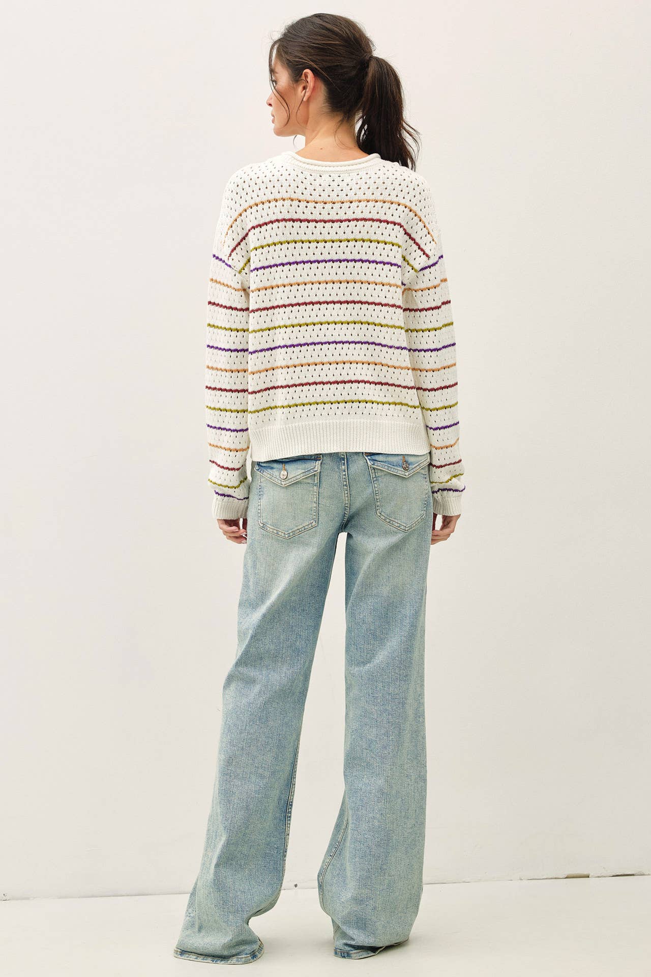 Lauren Striped Crochet Sweater
