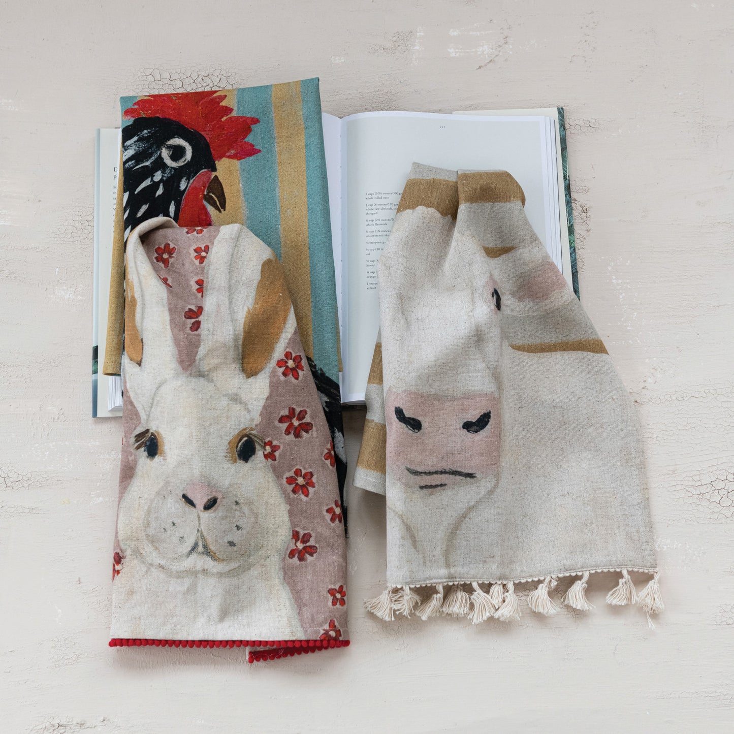 Farm Friends Cotton & Linen Printed Tea Towels
