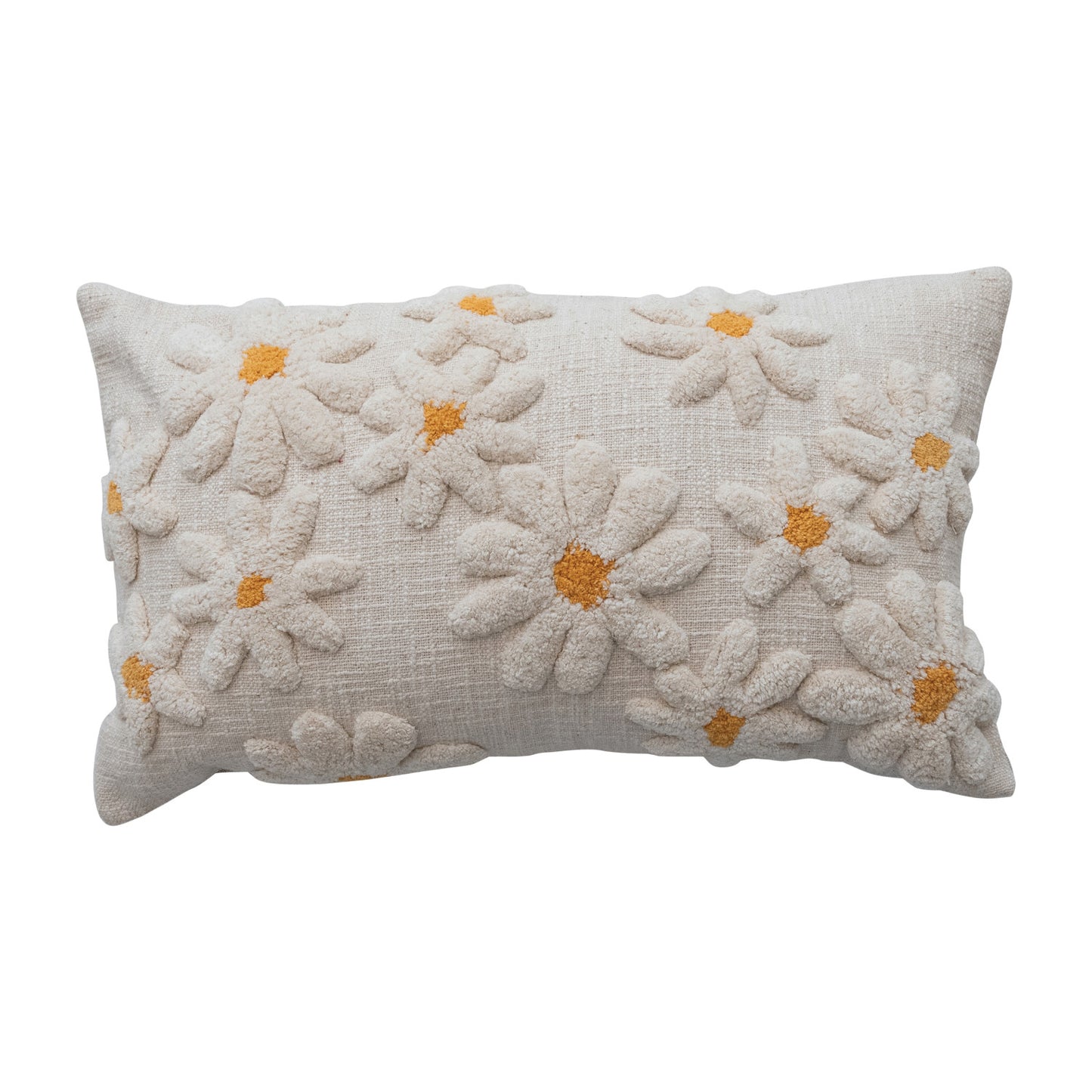 Tufted Flower Lumbar Pillow