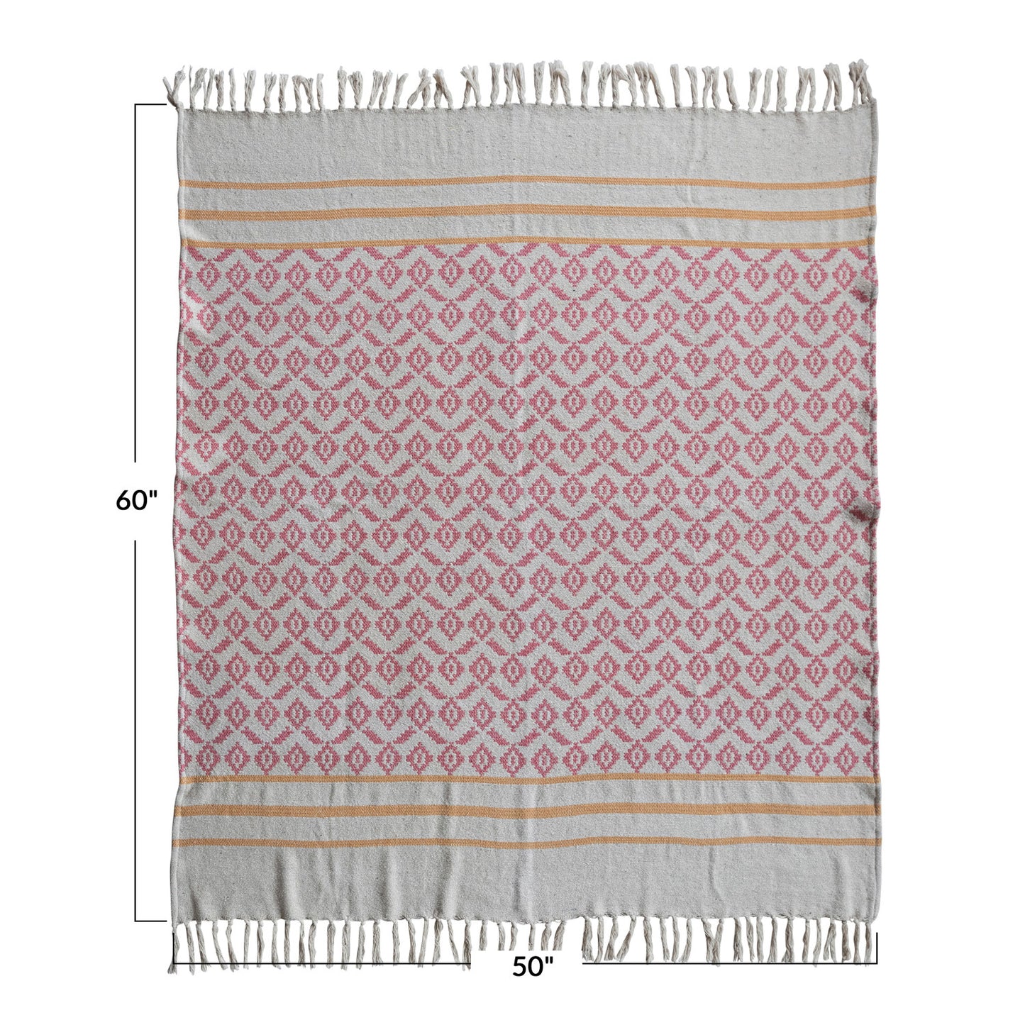 Isabella Woven Cotton Blend Jacquard Throw