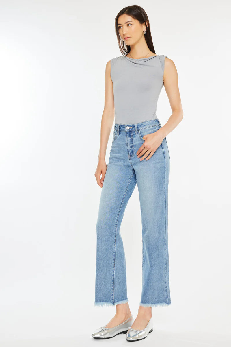 Bri High Rise Slim Wide Leg Jeans