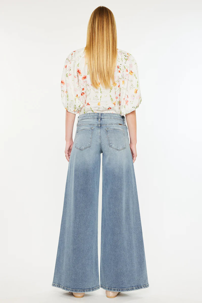 Renee Mid Rise Super Wide Jeans