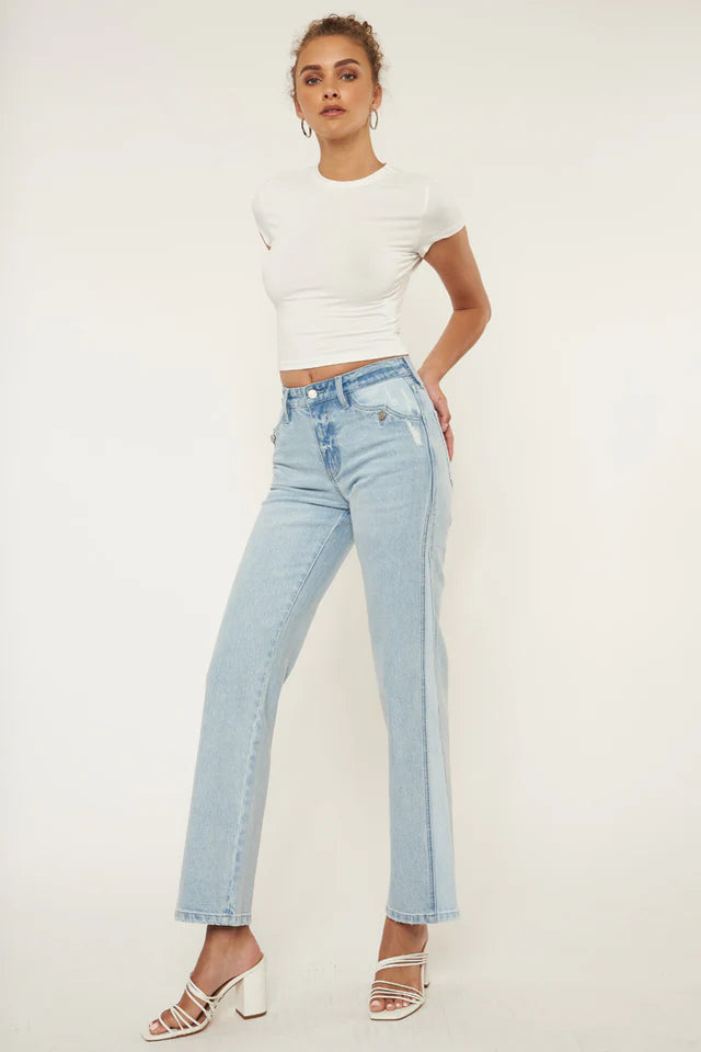 Marie High Rise Straight Leg Jeans