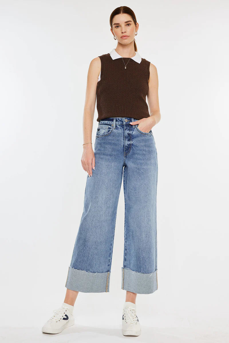 Alfie 90's Cropped Wide Leg Jeans