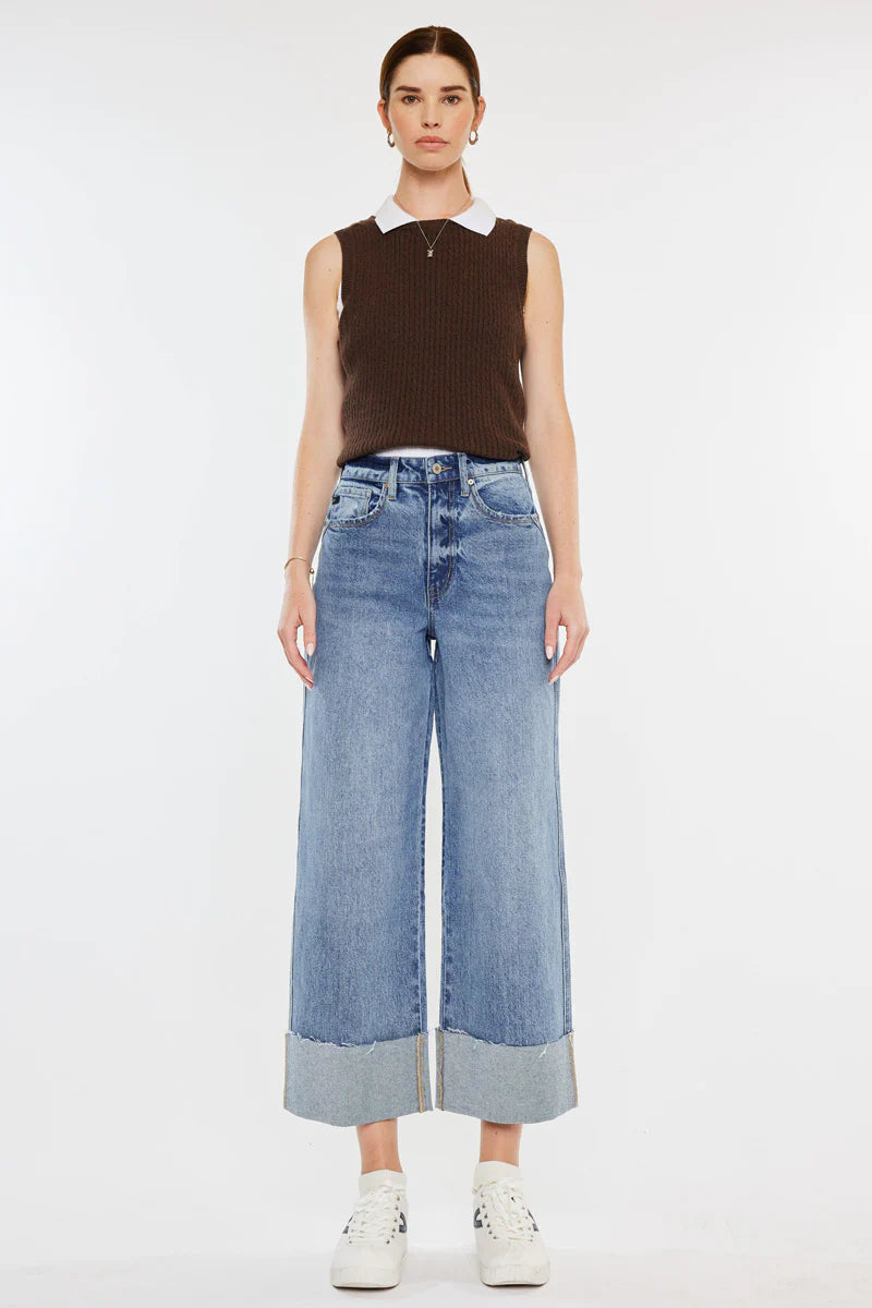 Alfie 90's Cropped Wide Leg Jeans