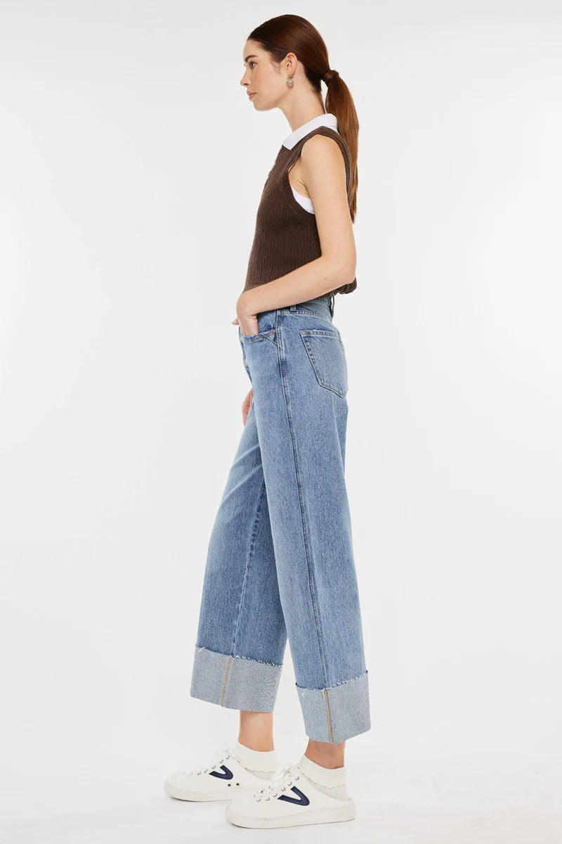 Alfie 90's Cropped Wide Leg Jeans
