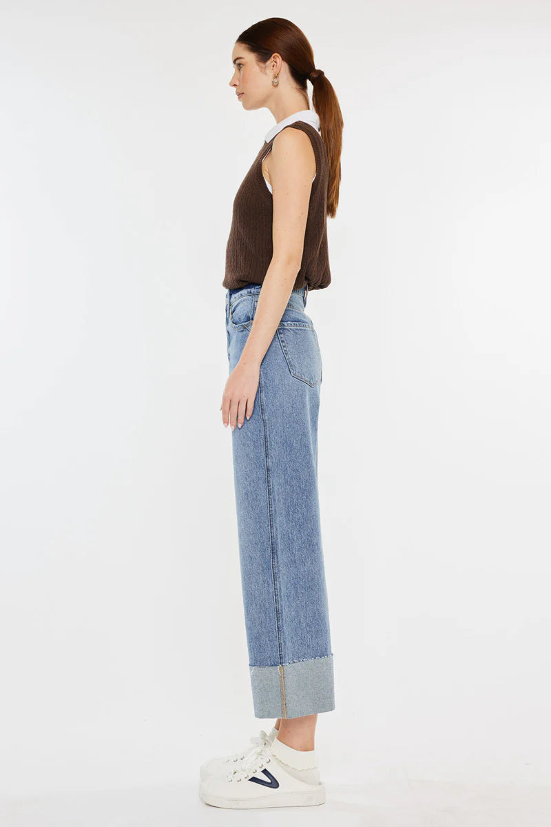 Alfie 90's Cropped Wide Leg Jeans