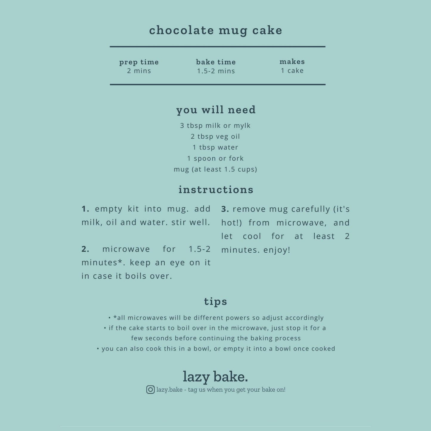 Chocolate Mug Cake Mix