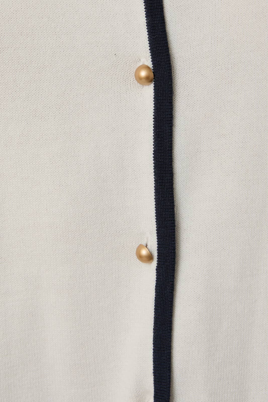Ellie Navy Trim Button Down Top