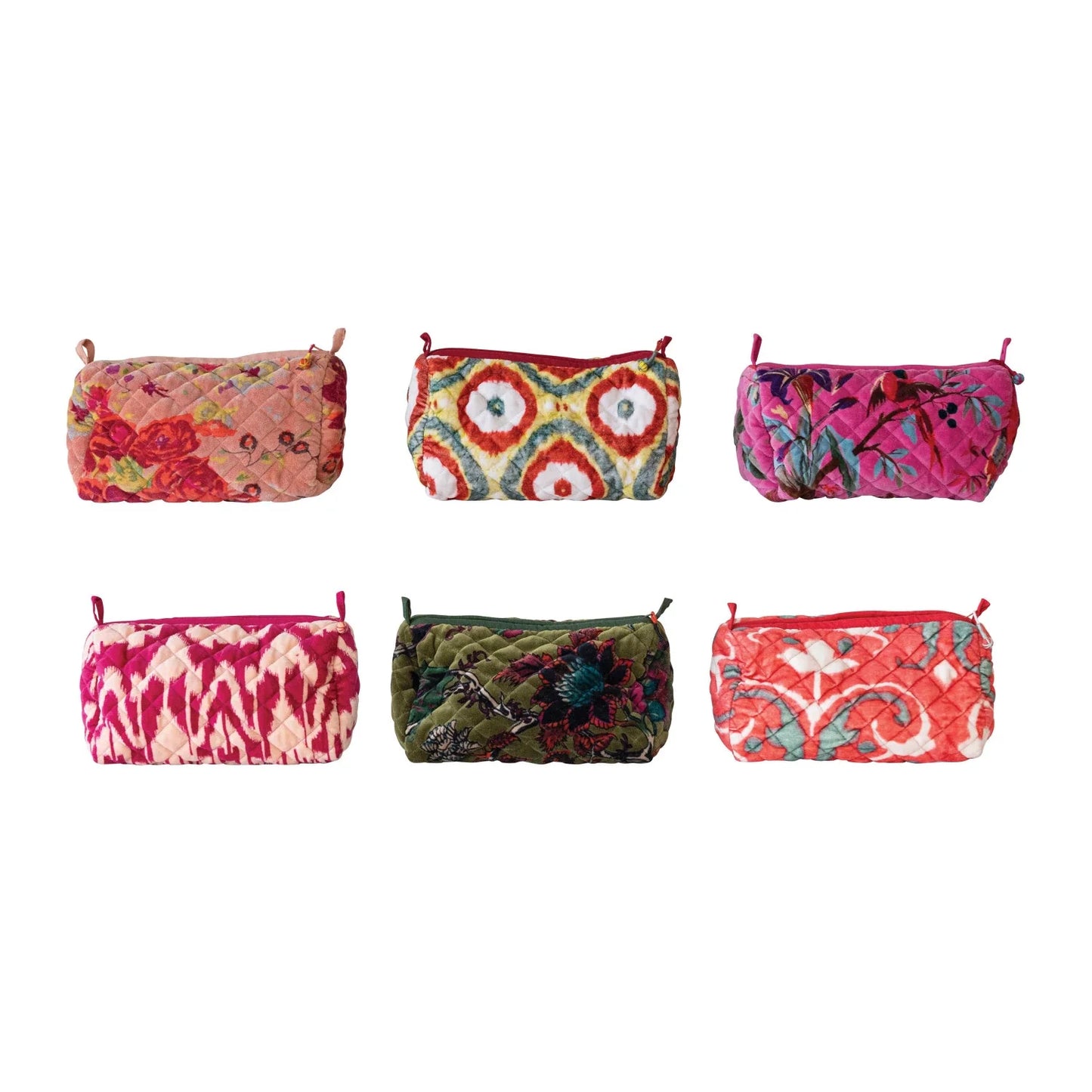 Patterned Velvet Makeup Pouch
