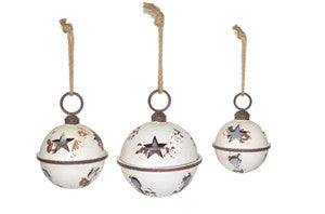 White Metal Star Bells