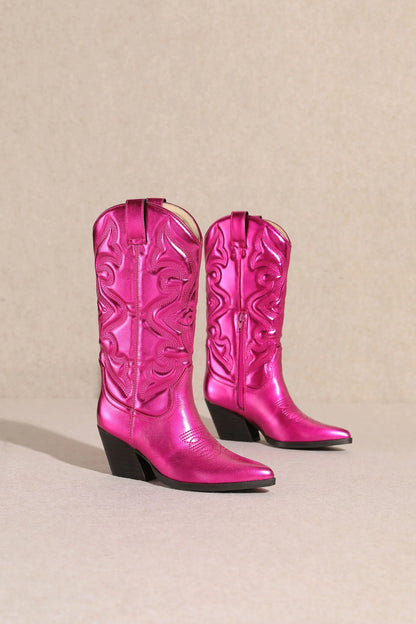 Taylor Pink Metallic Western Boots