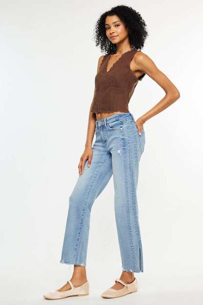 Vicky Mid Rise Straight Leg Jeans