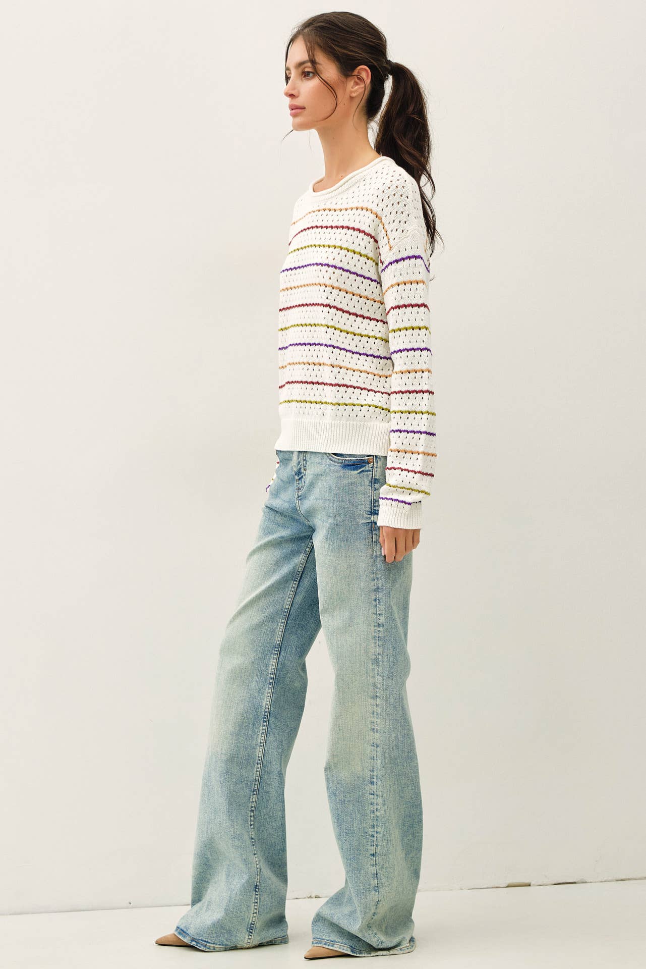 Lauren Striped Crochet Sweater