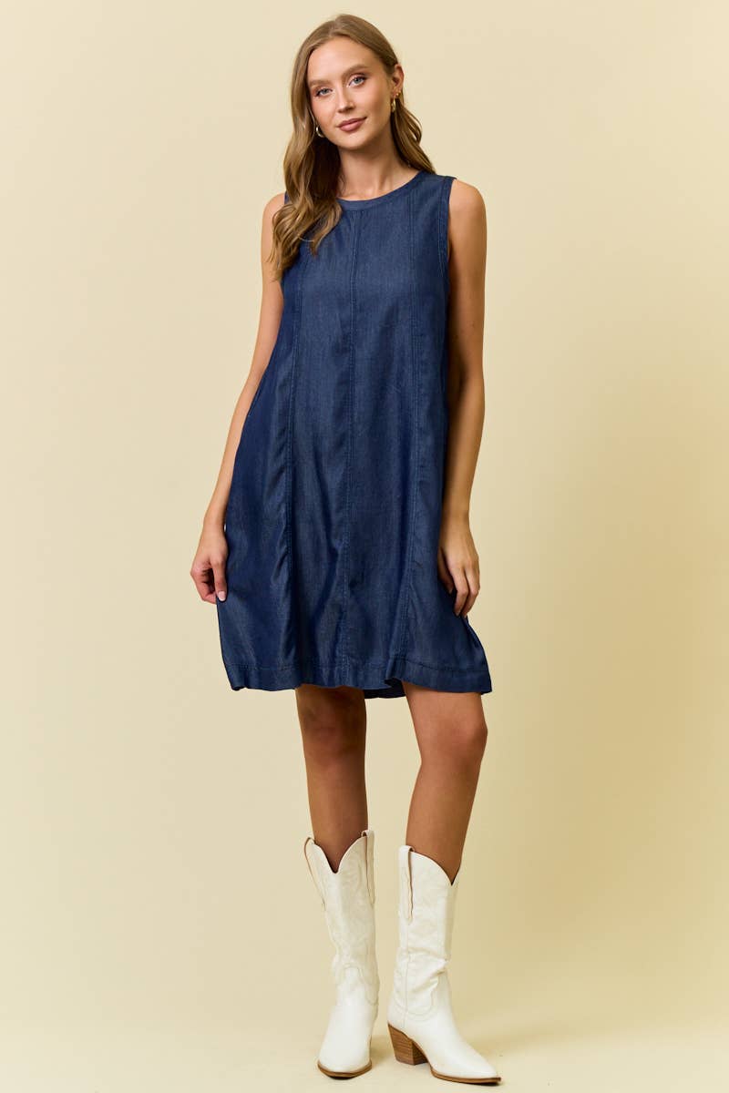 Andrea Scoop Neck Mini Dress
