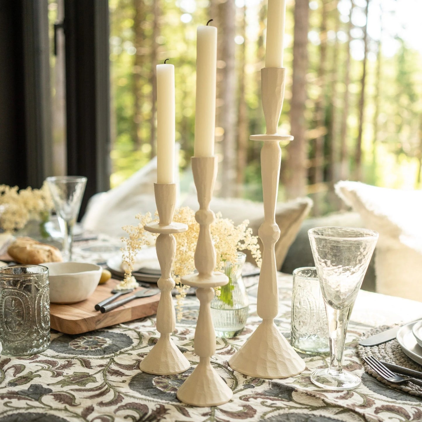 Cream Ivy Candle Holders