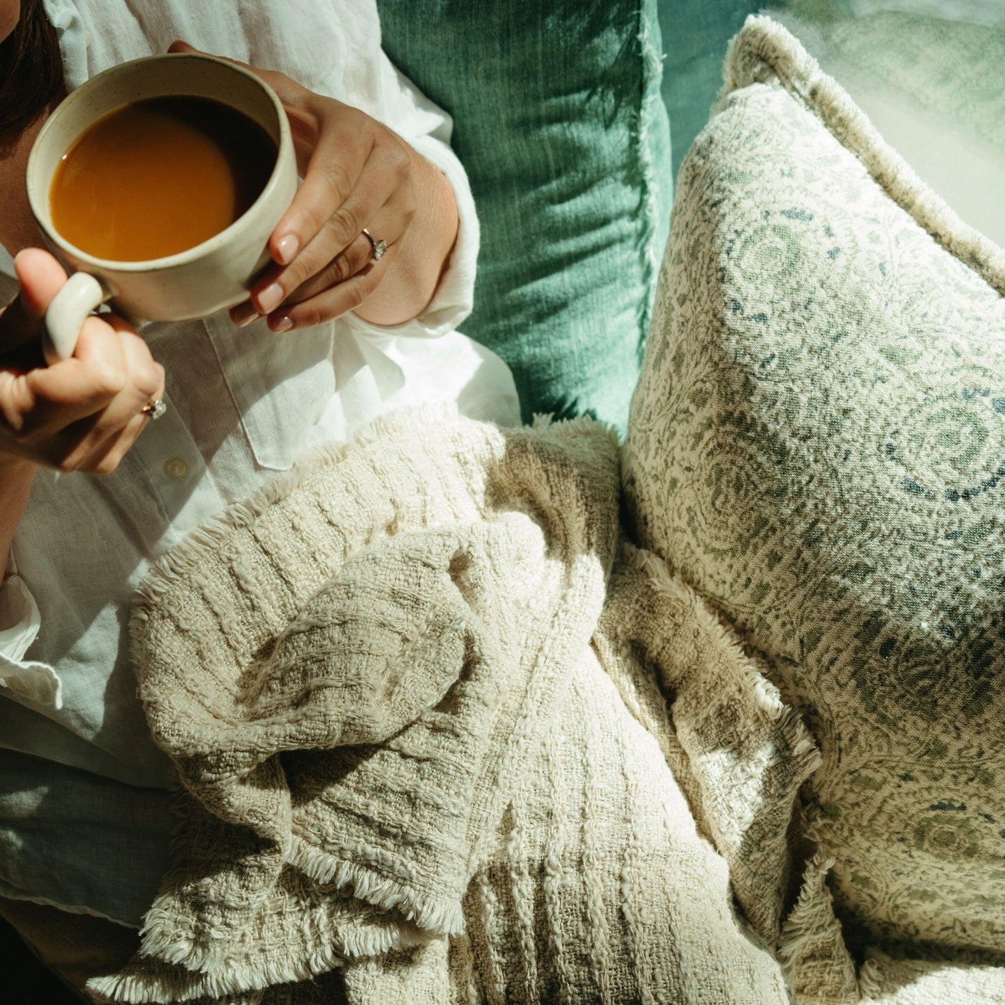 Leanne Textural Waffle Throw