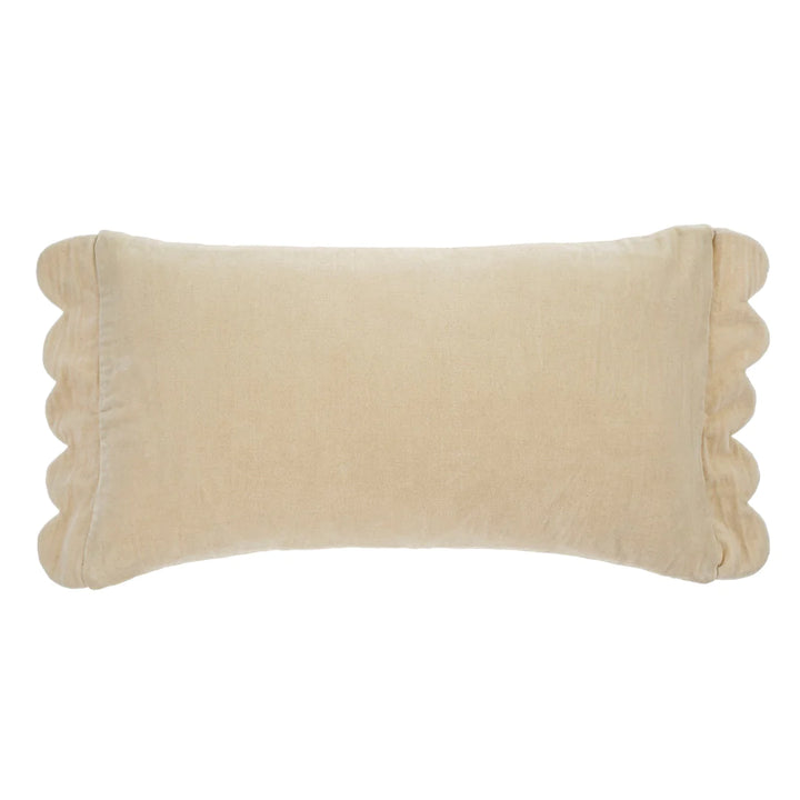 Cream Velvet Scallop Pillow