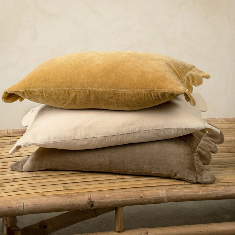 Truffle Velvet Scallop Pillow