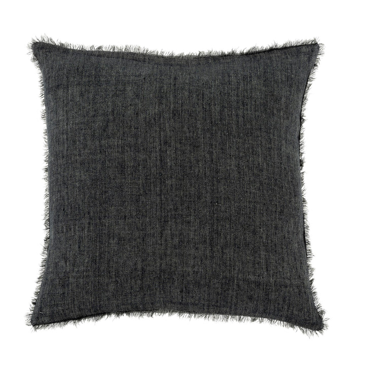 20" Charcoal Lina Linen Pillow