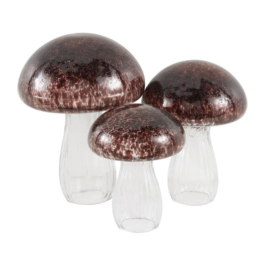 Brown Glass Mushrooms