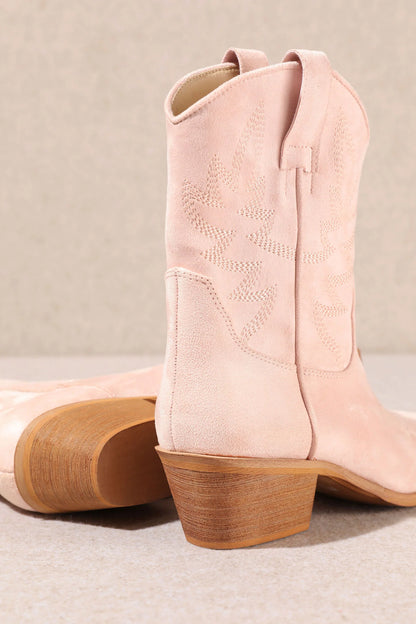 Carrie Short Pink Western Boots