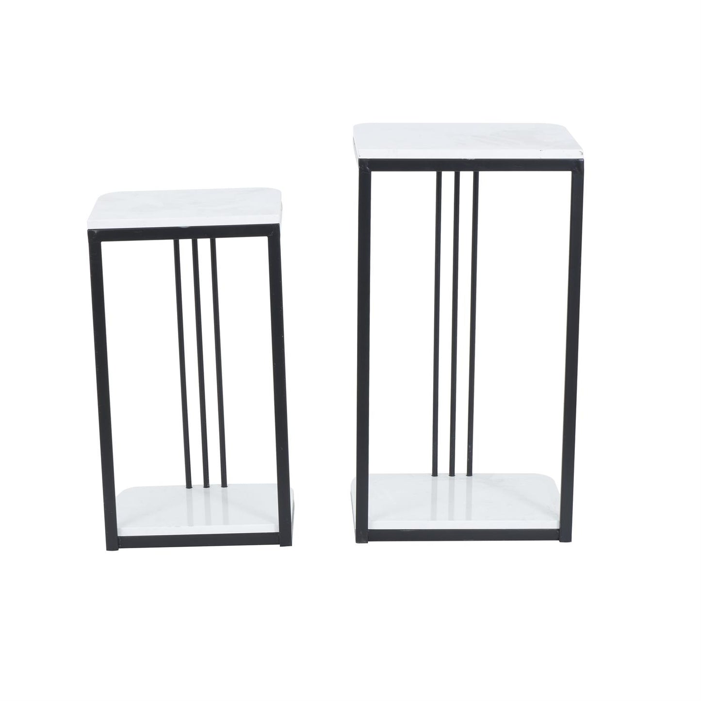 Zeke Half Rectangle Marble Plant Stands