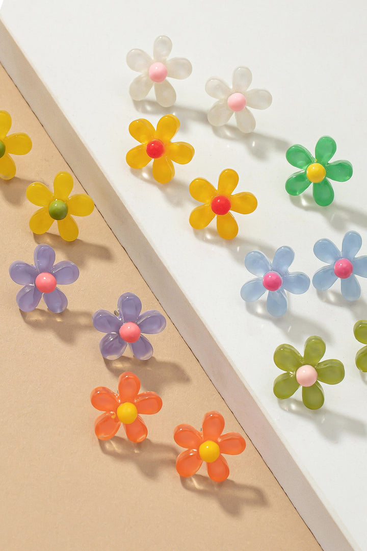 Transparent Flower Stud Earrings