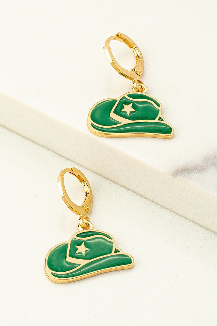 Cowboy Hat Drop Earrings
