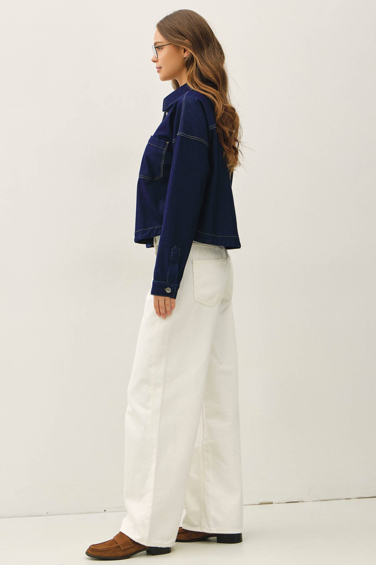 Juliet Cropped Denim Shacket