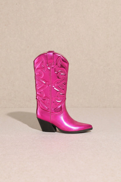 Taylor Pink Metallic Western Boots