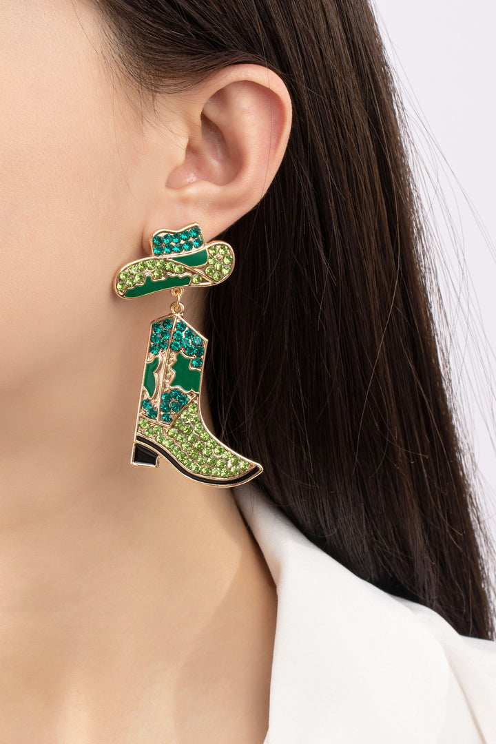 Emerald Western Earrings