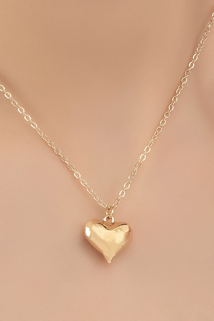 Hammered Heart Pendant Necklace