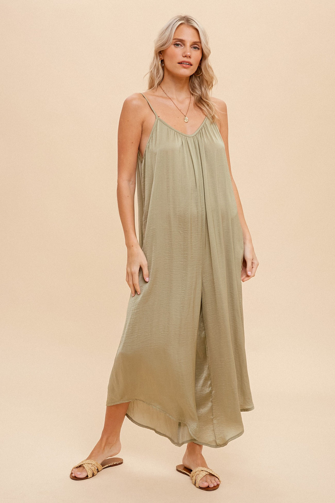 Capri Satin Jumpsuit