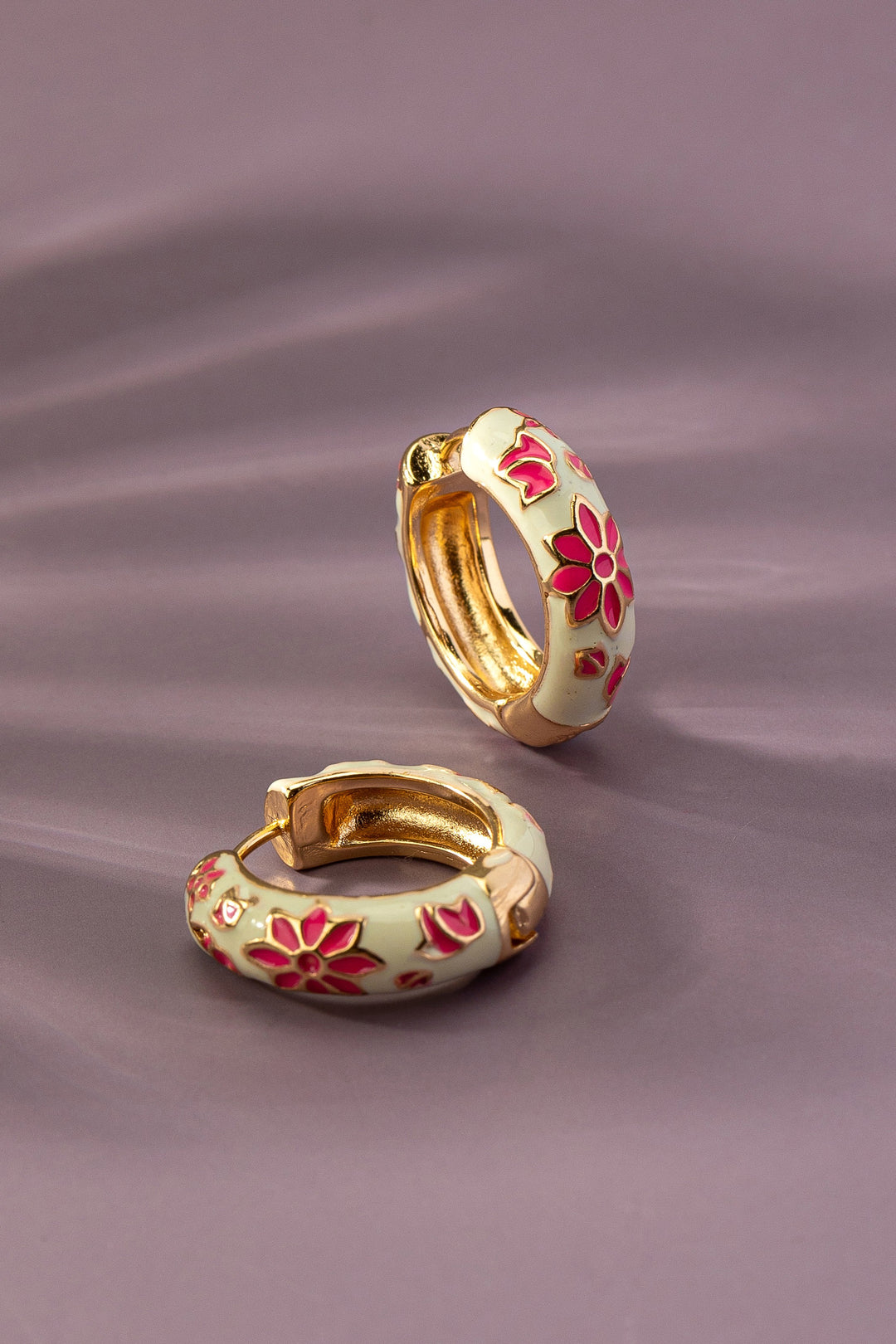 Enamel Hoop Earring Trio
